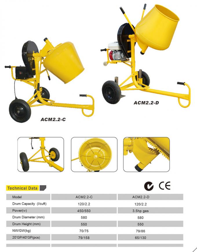 peso de 650W Mini Concrete Mixer Machine Light com Mini Pump 2