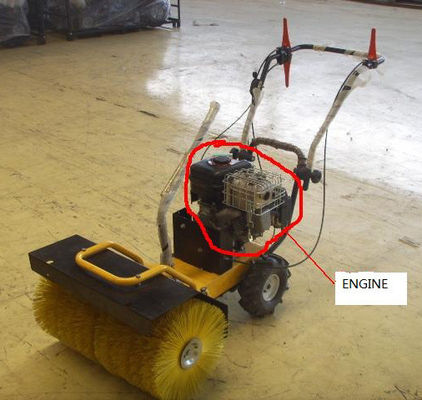 Caminhada da vassoura da escova do poder da neve 6.5HP atrás da flexibilidade alta do acionador de partida da coice